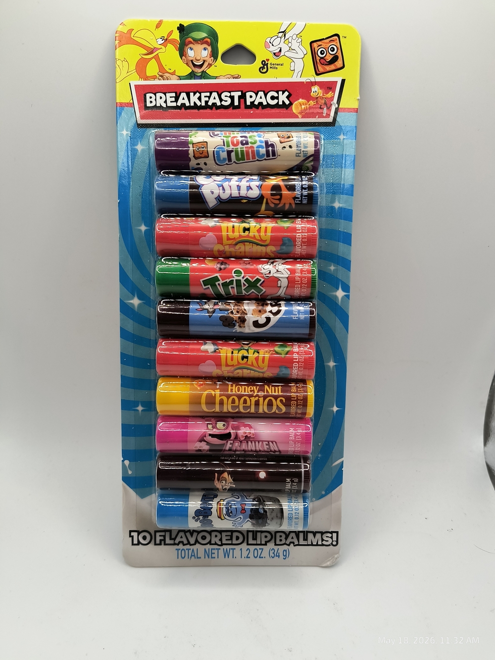 Breakfast Pack Flavored Lip Balm Set 10 Pack Kids Adults Sealed